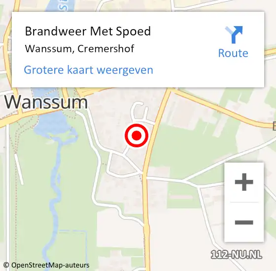 Locatie op kaart van de 112 melding: Brandweer Met Spoed Naar Wanssum, Cremershof op 31 december 2021 19:15