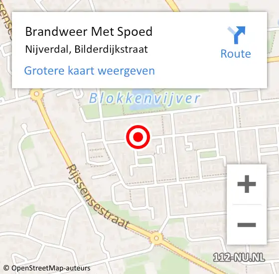 Locatie op kaart van de 112 melding: Brandweer Met Spoed Naar Nijverdal, Bilderdijkstraat op 31 december 2021 19:15