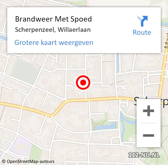 Locatie op kaart van de 112 melding: Brandweer Met Spoed Naar Scherpenzeel, Willaerlaan op 31 december 2021 19:15