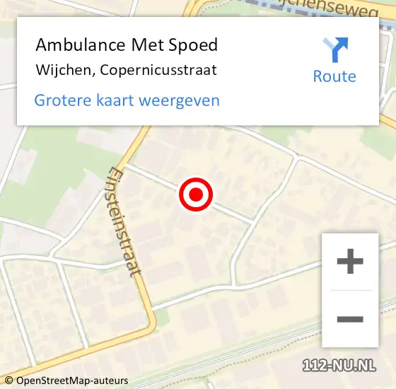 Locatie op kaart van de 112 melding: Ambulance Met Spoed Naar Wijchen, Copernicusstraat op 31 december 2021 19:26