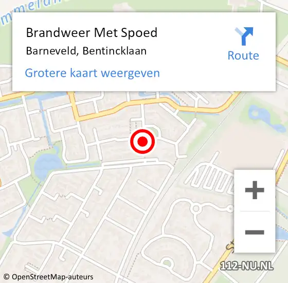 Locatie op kaart van de 112 melding: Brandweer Met Spoed Naar Barneveld, Bentincklaan op 31 december 2021 19:27