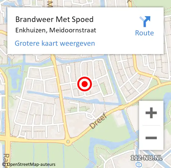 Locatie op kaart van de 112 melding: Brandweer Met Spoed Naar Enkhuizen, Meidoornstraat op 31 december 2021 19:27