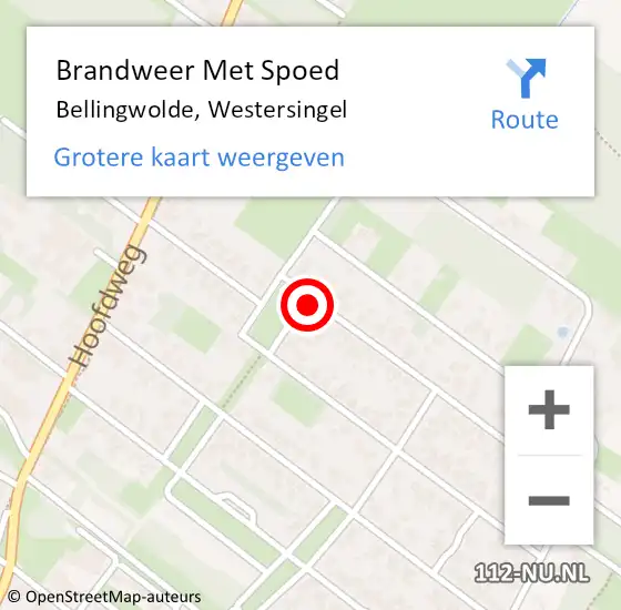 Locatie op kaart van de 112 melding: Brandweer Met Spoed Naar Bellingwolde, Westersingel op 31 december 2021 19:28