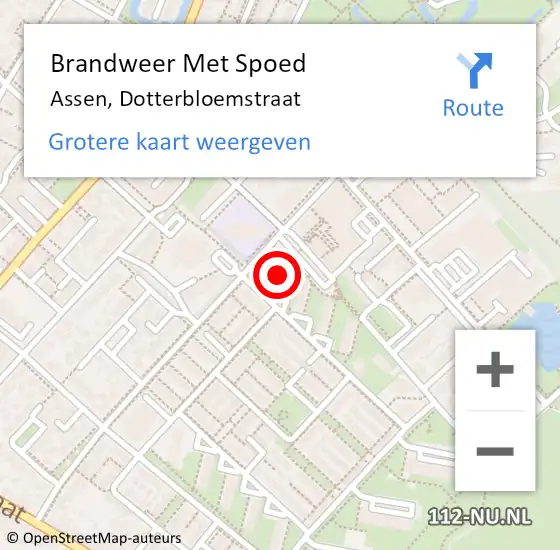 Locatie op kaart van de 112 melding: Brandweer Met Spoed Naar Assen, Dotterbloemstraat op 31 december 2021 19:28