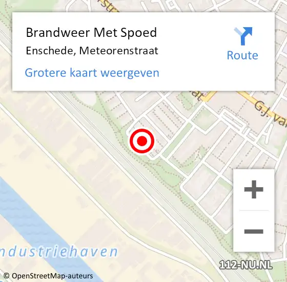 Locatie op kaart van de 112 melding: Brandweer Met Spoed Naar Enschede, Meteorenstraat op 31 december 2021 19:34