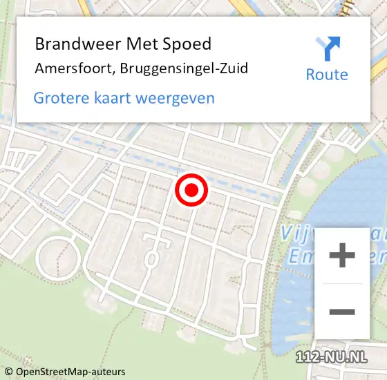 Locatie op kaart van de 112 melding: Brandweer Met Spoed Naar Amersfoort, Bruggensingel-Zuid op 31 december 2021 19:37