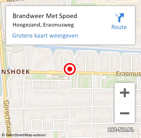 Locatie op kaart van de 112 melding: Brandweer Met Spoed Naar Hoogezand, Erasmusweg op 31 december 2021 19:37