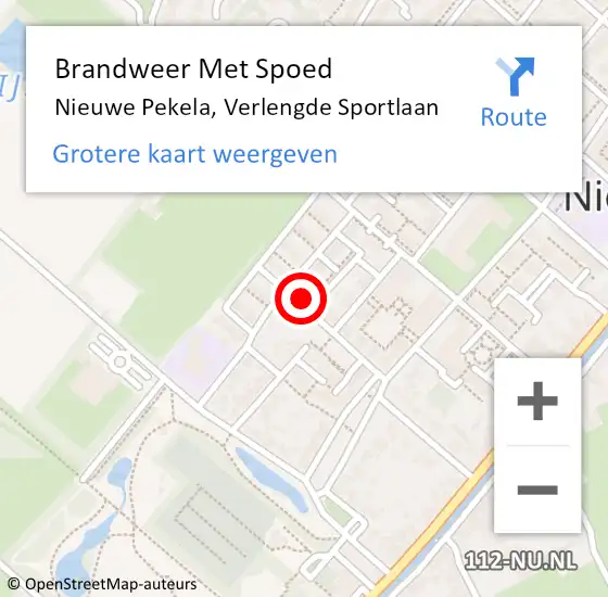 Locatie op kaart van de 112 melding: Brandweer Met Spoed Naar Nieuwe Pekela, Verlengde Sportlaan op 31 december 2021 19:45