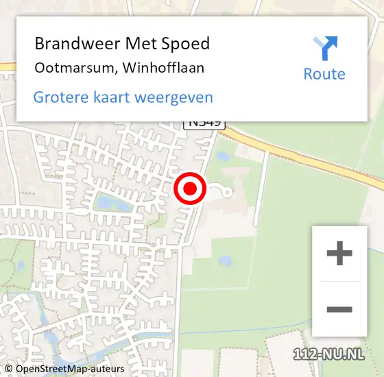 Locatie op kaart van de 112 melding: Brandweer Met Spoed Naar Ootmarsum, Winhofflaan op 31 december 2021 19:54
