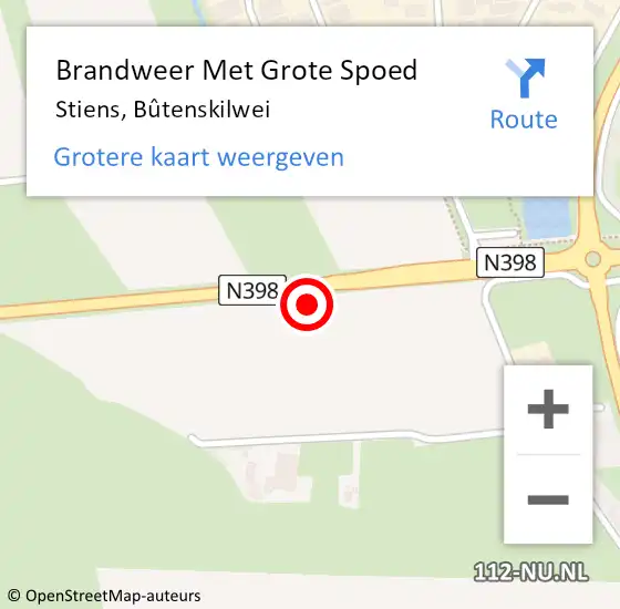 Locatie op kaart van de 112 melding: Brandweer Met Grote Spoed Naar Stiens, Bûtenskilwei op 31 december 2021 19:59