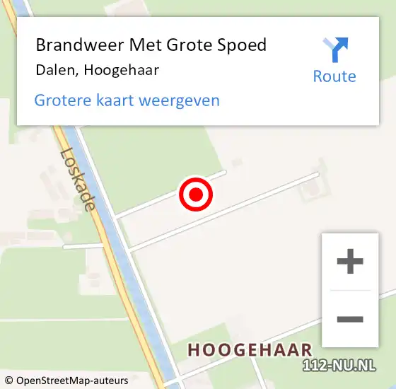 Locatie op kaart van de 112 melding: Brandweer Met Grote Spoed Naar Dalen, Hoogehaar op 31 december 2021 20:04