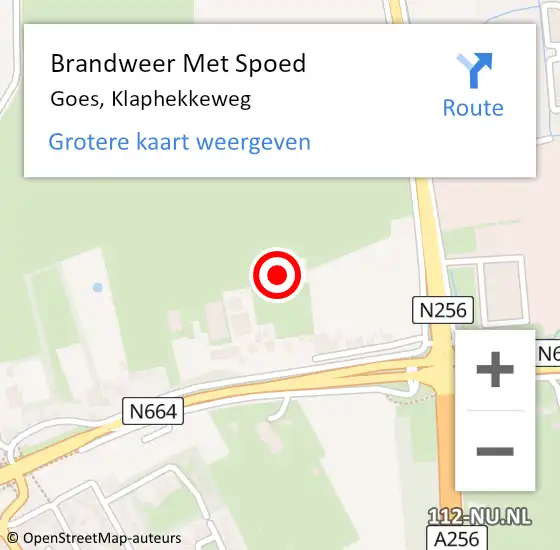 Locatie op kaart van de 112 melding: Brandweer Met Spoed Naar Goes, Klaphekkeweg op 31 december 2021 20:05