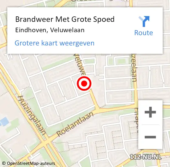 Locatie op kaart van de 112 melding: Brandweer Met Grote Spoed Naar Eindhoven, Veluwelaan op 31 december 2021 20:13