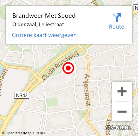 Locatie op kaart van de 112 melding: Brandweer Met Spoed Naar Oldenzaal, Leliestraat op 31 december 2021 20:13