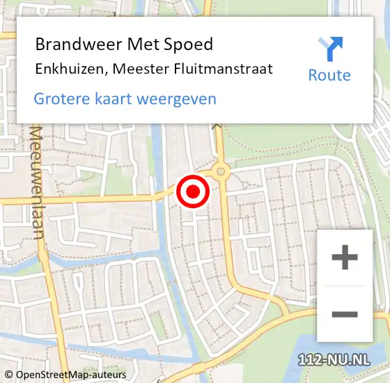 Locatie op kaart van de 112 melding: Brandweer Met Spoed Naar Enkhuizen, Meester Fluitmanstraat op 31 december 2021 20:17