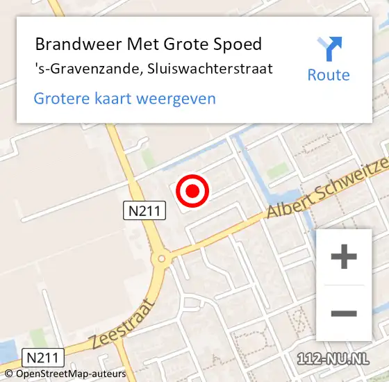 Locatie op kaart van de 112 melding: Brandweer Met Grote Spoed Naar 's-Gravenzande, Sluiswachterstraat op 31 december 2021 20:24