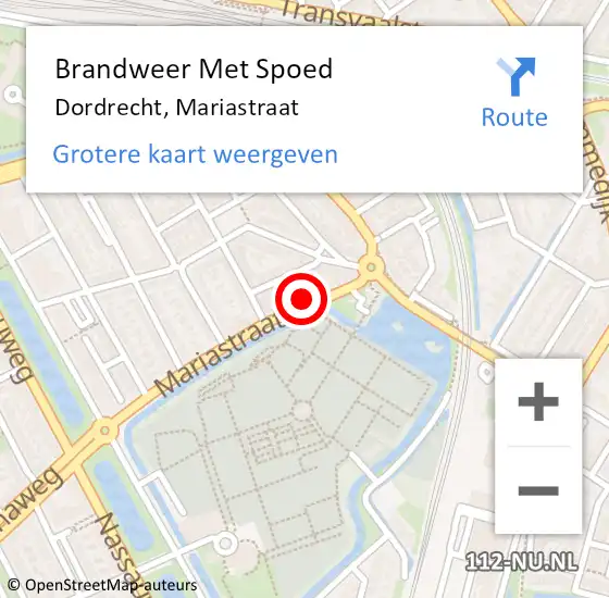 Locatie op kaart van de 112 melding: Brandweer Met Spoed Naar Dordrecht, Mariastraat op 31 december 2021 20:24