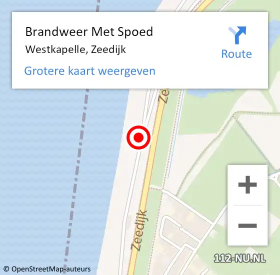 Locatie op kaart van de 112 melding: Brandweer Met Spoed Naar Westkapelle, Zeedijk op 31 december 2021 20:25