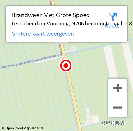 Locatie op kaart van de 112 melding: Brandweer Met Grote Spoed Naar Leidschendam-Voorburg, N206 hectometerpaal: 2,8 op 31 december 2021 20:29