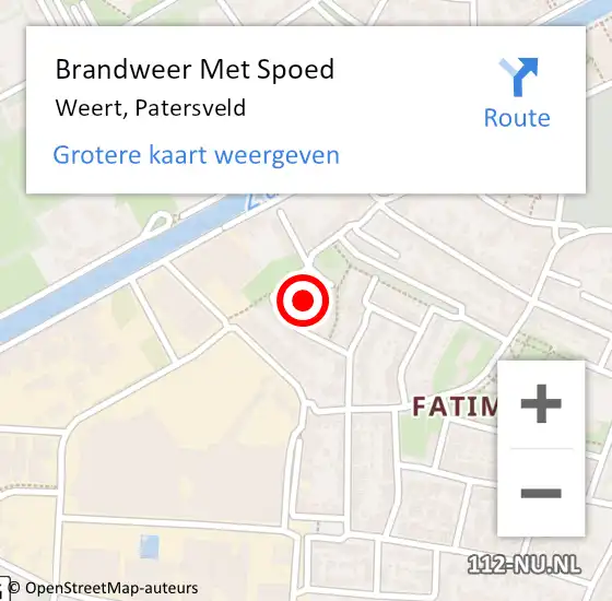 Locatie op kaart van de 112 melding: Brandweer Met Spoed Naar Weert, Patersveld op 31 december 2021 20:39