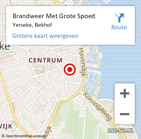 Locatie op kaart van de 112 melding: Brandweer Met Grote Spoed Naar Yerseke, Bekhof op 31 december 2021 20:41