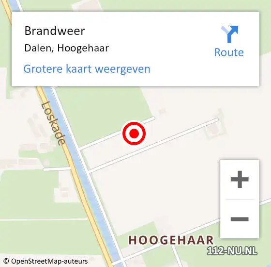 Locatie op kaart van de 112 melding: Brandweer Dalen, Hoogehaar op 31 december 2021 20:41