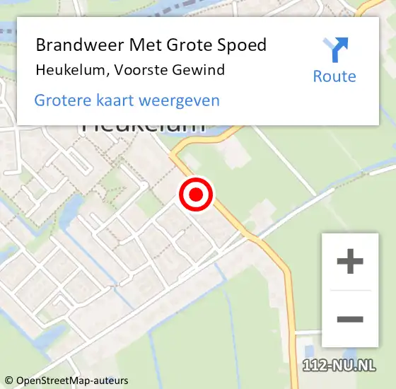 Locatie op kaart van de 112 melding: Brandweer Met Grote Spoed Naar Heukelum, Voorste Gewind op 31 december 2021 20:46