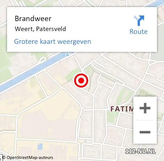 Locatie op kaart van de 112 melding: Brandweer Weert, Patersveld op 31 december 2021 20:47