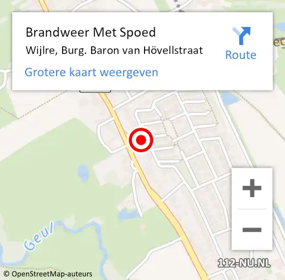 Locatie op kaart van de 112 melding: Brandweer Met Spoed Naar Wijlre, Burg. Baron van Hövellstraat op 31 december 2021 20:47