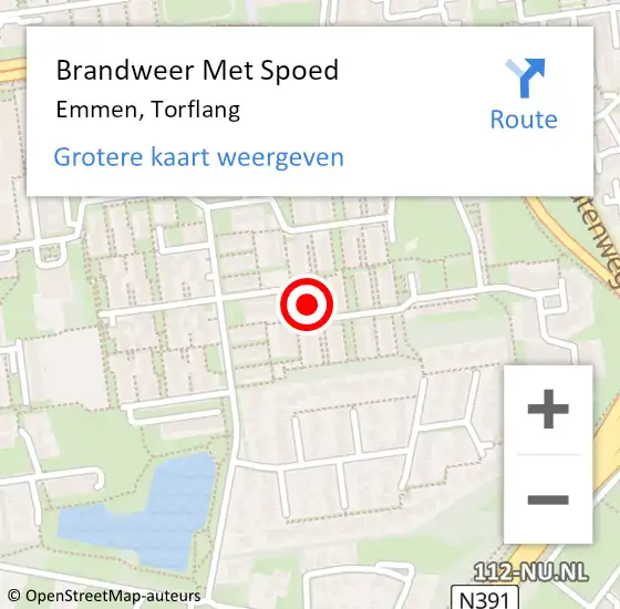 Locatie op kaart van de 112 melding: Brandweer Met Spoed Naar Emmen, Torflang op 31 december 2021 20:48