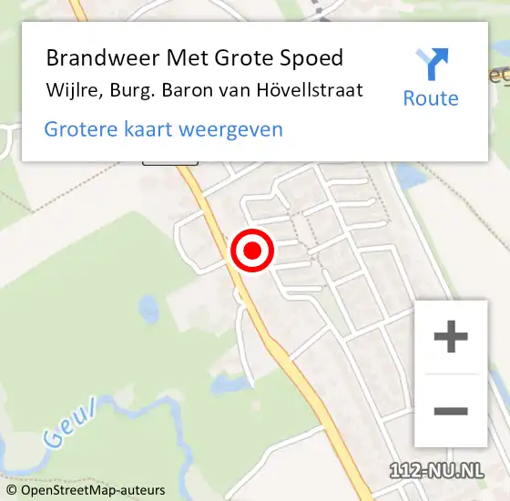 Locatie op kaart van de 112 melding: Brandweer Met Grote Spoed Naar Wijlre, Burg. Baron van Hövellstraat op 31 december 2021 20:50