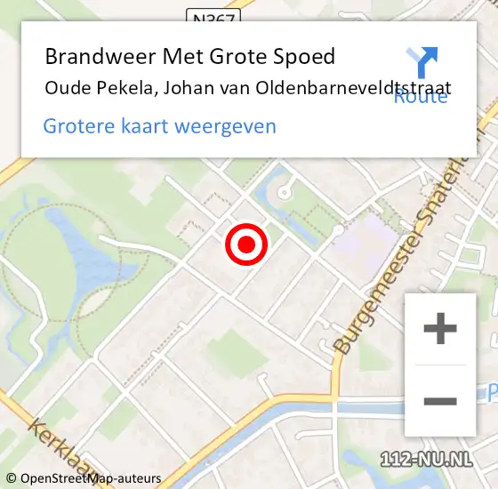 Locatie op kaart van de 112 melding: Brandweer Met Grote Spoed Naar Oude Pekela, Johan van Oldenbarneveldtstraat op 31 december 2021 20:51