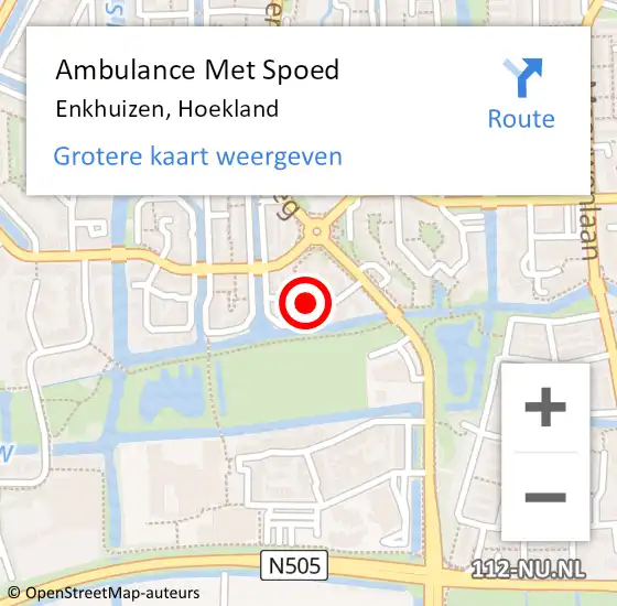 Locatie op kaart van de 112 melding: Ambulance Met Spoed Naar Enkhuizen, Hoekland op 31 december 2021 20:55