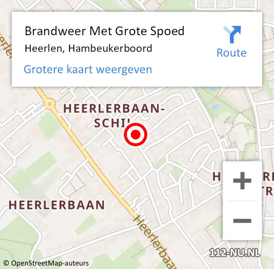 Locatie op kaart van de 112 melding: Brandweer Met Grote Spoed Naar Heerlen, Hambeukerboord op 31 december 2021 20:59