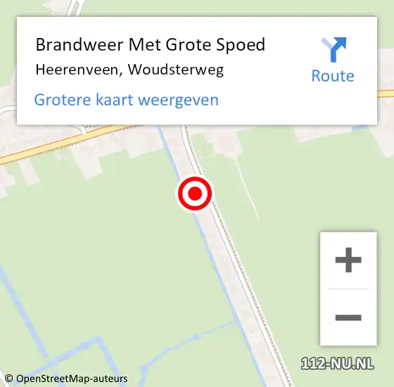 Locatie op kaart van de 112 melding: Brandweer Met Grote Spoed Naar Heerenveen, Woudsterweg op 31 december 2021 21:03