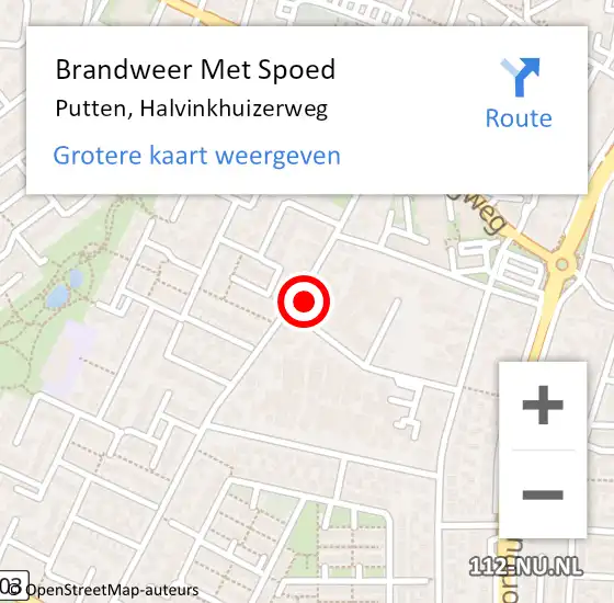 Locatie op kaart van de 112 melding: Brandweer Met Spoed Naar Putten, Halvinkhuizerweg op 31 december 2021 21:04