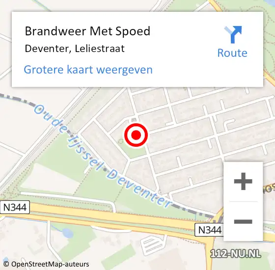 Locatie op kaart van de 112 melding: Brandweer Met Spoed Naar Deventer, Leliestraat op 31 december 2021 21:09