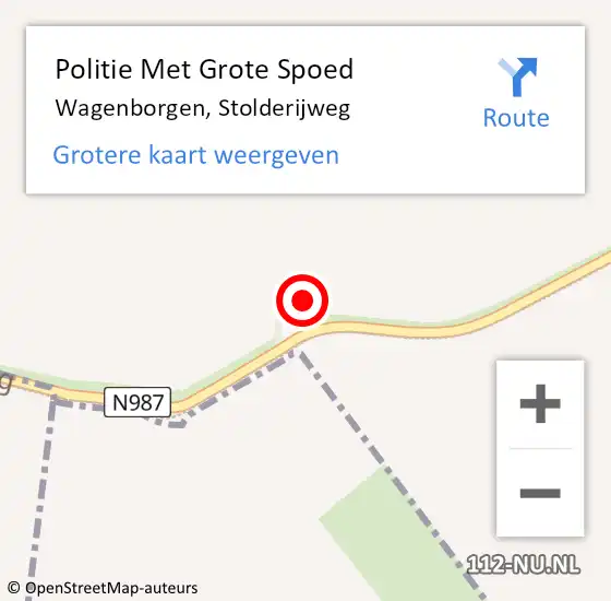 Locatie op kaart van de 112 melding: Politie Met Grote Spoed Naar Wagenborgen, Stolderijweg op 31 december 2021 21:14