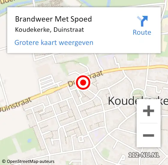 Locatie op kaart van de 112 melding: Brandweer Met Spoed Naar Koudekerke, Duinstraat op 31 december 2021 21:15