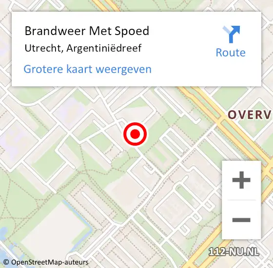 Locatie op kaart van de 112 melding: Brandweer Met Spoed Naar Utrecht, Argentiniëdreef op 31 december 2021 21:16