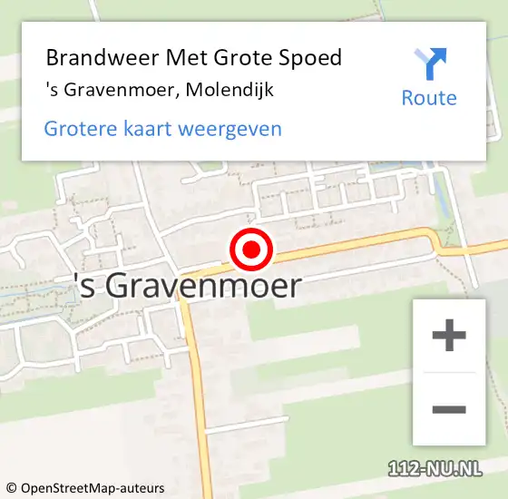 Locatie op kaart van de 112 melding: Brandweer Met Grote Spoed Naar 's Gravenmoer, Molendijk op 31 december 2021 21:20