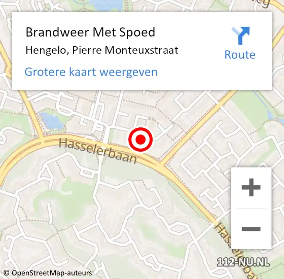 Locatie op kaart van de 112 melding: Brandweer Met Spoed Naar Hengelo, Pierre Monteuxstraat op 31 december 2021 21:21