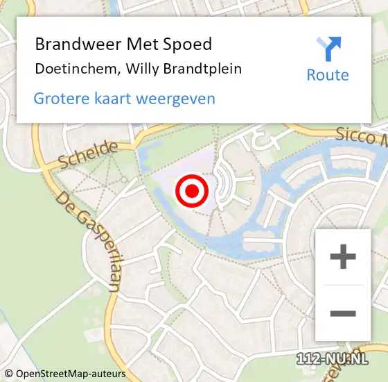 Locatie op kaart van de 112 melding: Brandweer Met Spoed Naar Doetinchem, Willy Brandtplein op 31 december 2021 21:22