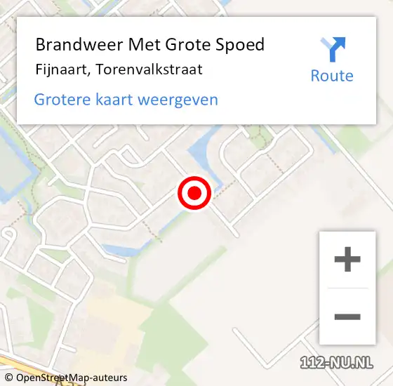 Locatie op kaart van de 112 melding: Brandweer Met Grote Spoed Naar Fijnaart, Torenvalkstraat op 31 december 2021 21:23