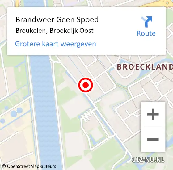 Locatie op kaart van de 112 melding: Brandweer Geen Spoed Naar Breukelen, Broekdijk Oost op 31 december 2021 21:25