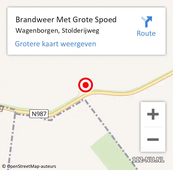 Locatie op kaart van de 112 melding: Brandweer Met Grote Spoed Naar Wagenborgen, Stolderijweg op 31 december 2021 21:25