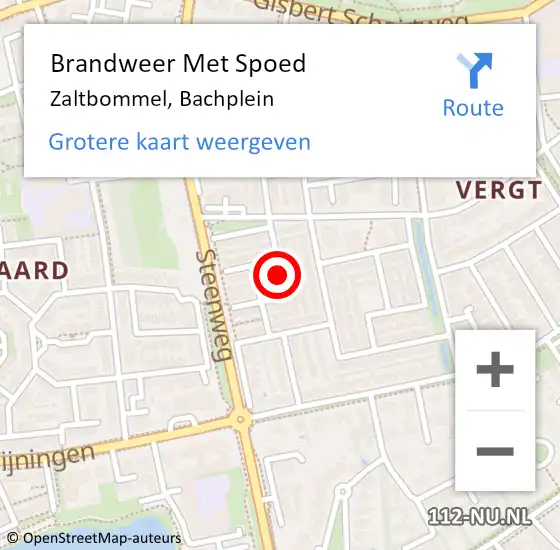 Locatie op kaart van de 112 melding: Brandweer Met Spoed Naar Zaltbommel, Bachplein op 31 december 2021 21:40