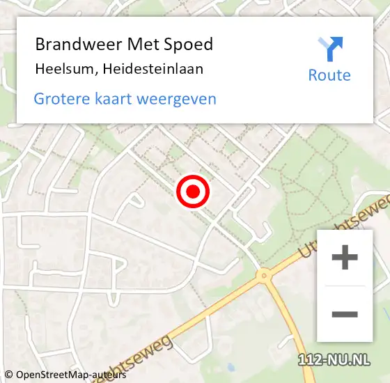 Locatie op kaart van de 112 melding: Brandweer Met Spoed Naar Heelsum, Heidesteinlaan op 31 december 2021 21:43