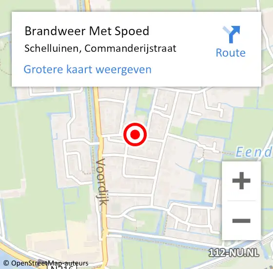 Locatie op kaart van de 112 melding: Brandweer Met Spoed Naar Schelluinen, Commanderijstraat op 31 december 2021 21:44
