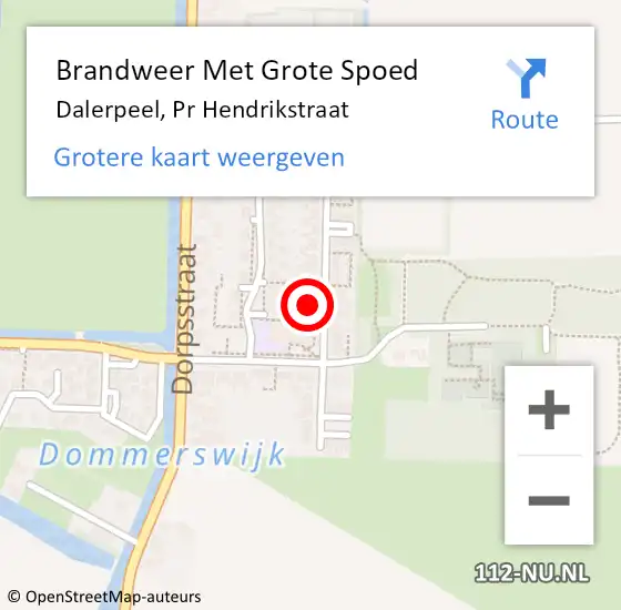 Locatie op kaart van de 112 melding: Brandweer Met Grote Spoed Naar Dalerpeel, Pr Hendrikstraat op 31 december 2021 21:54